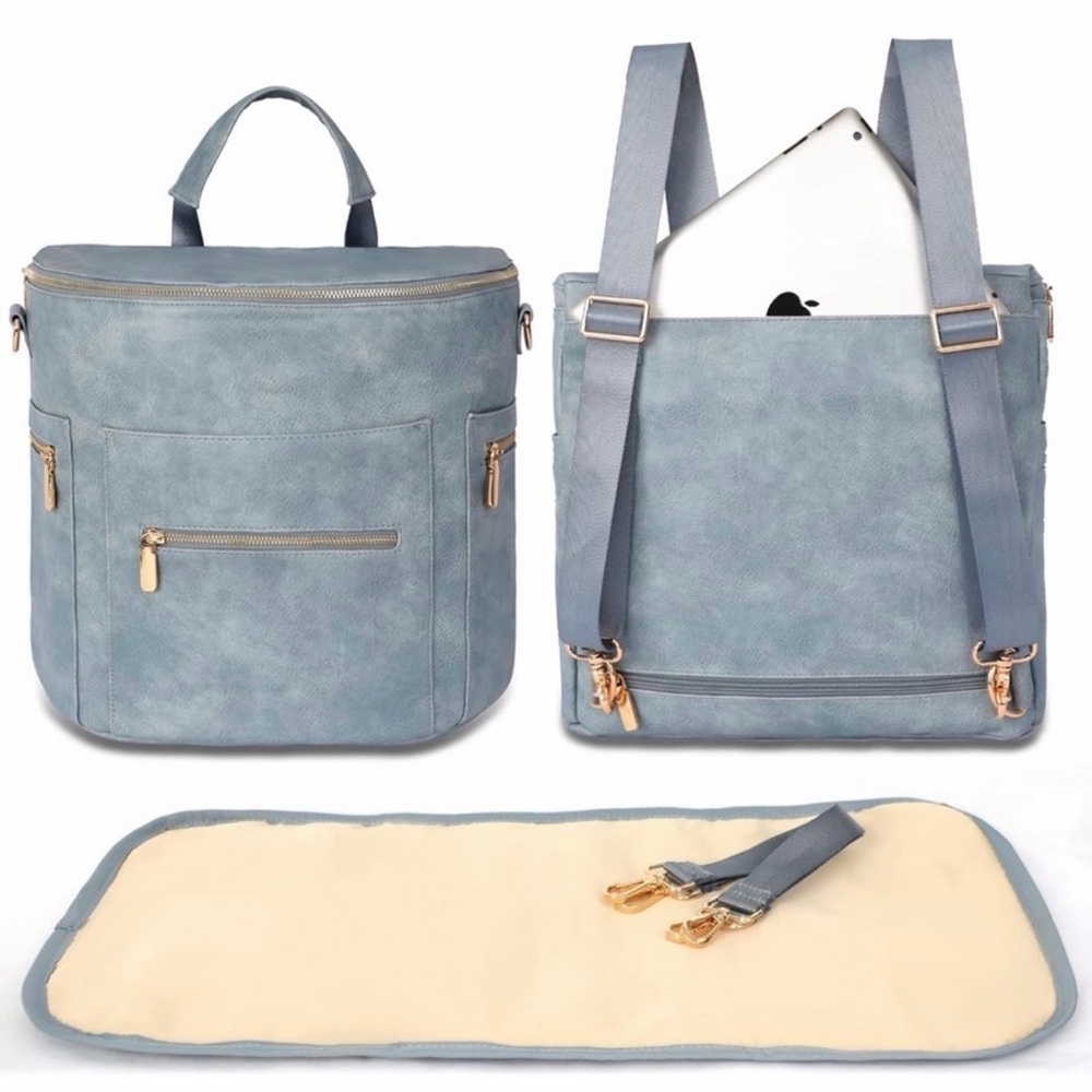 Fawn‎ Design Gray original Backpack with Gold Hardware in bluebell - Picture 5 of 5